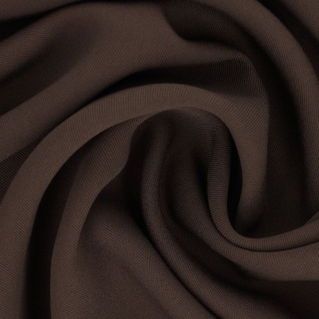 Coupon 3m Tissu Gabardine Viscose Polyester Uni Marron 