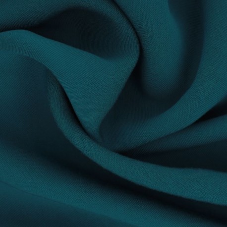 Coupon 3m Tissu Gabardine Viscose Polyester Uni Bleu Canard 