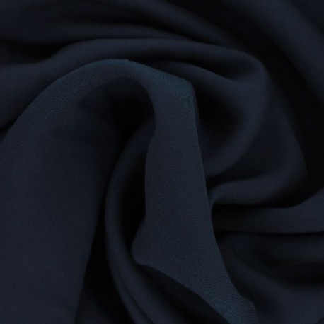 Coupon 3m Tissu Gabardine Viscose Polyester Uni Bleu Marine
