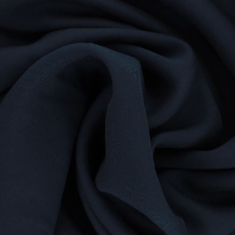 Coupon 3m Tissu Gabardine Viscose Polyester Uni Bleu Marine