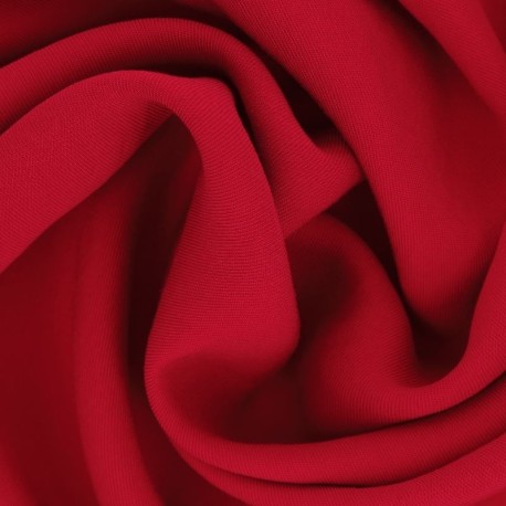 Coupon 3m Tissu Gabardine Viscose Polyester Uni Rouge