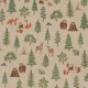 Coupon 3m Tissu Wildwood Animal Scene Fond Coloris Lin Digital 