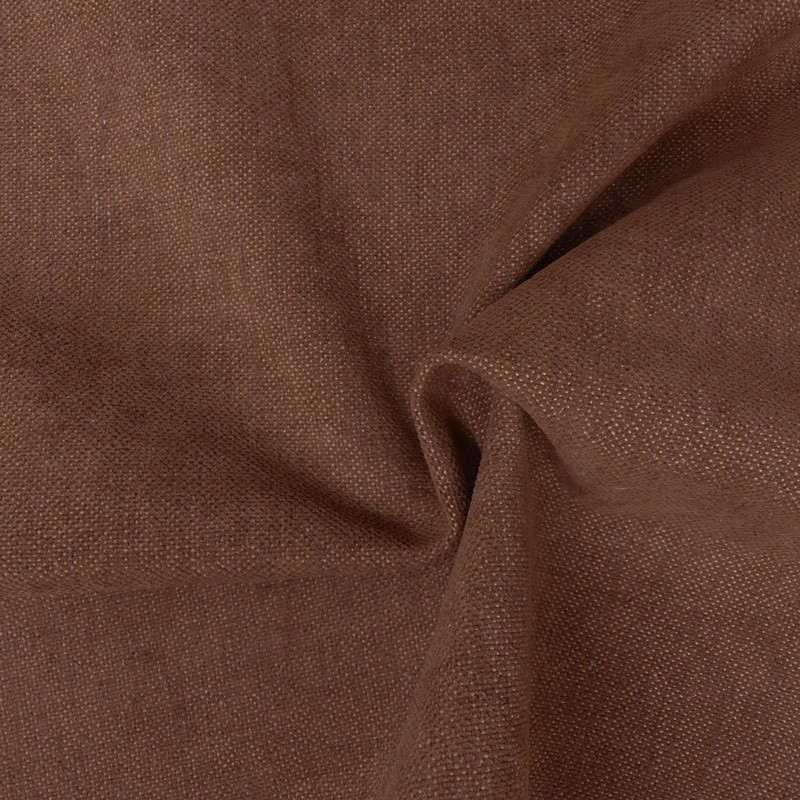 Coupon 3m Tissu Vintage Uni Marron