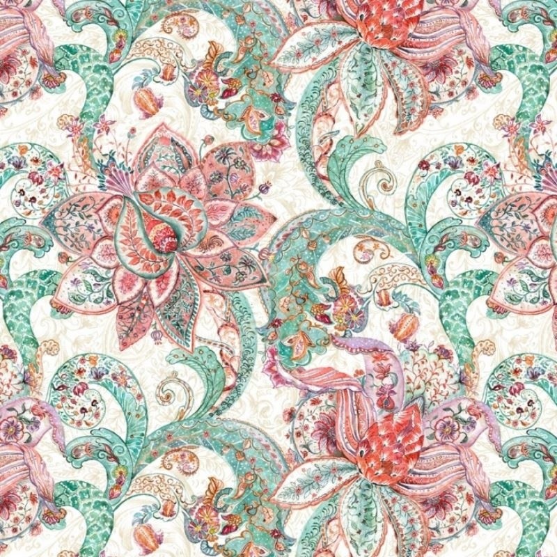 Coupon 3m Tissu Toile Loneta Laki Arabesque