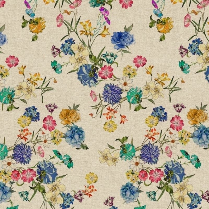 Coupon 3m Tissu Toile Halima Fond Lin
