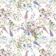 Coupon 3m Tissu Toile Loneta Malva Fleurie 