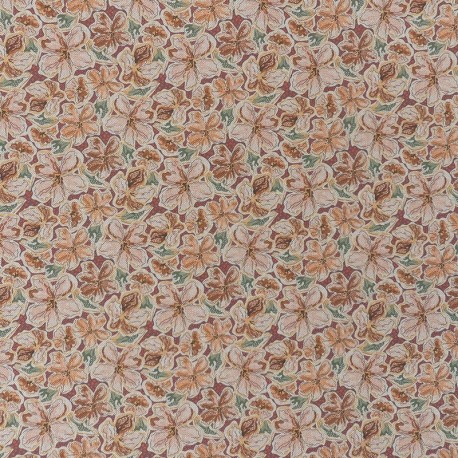 Coupon 3m Tissu Toile Euphoria Aspect Lin Fleurs
