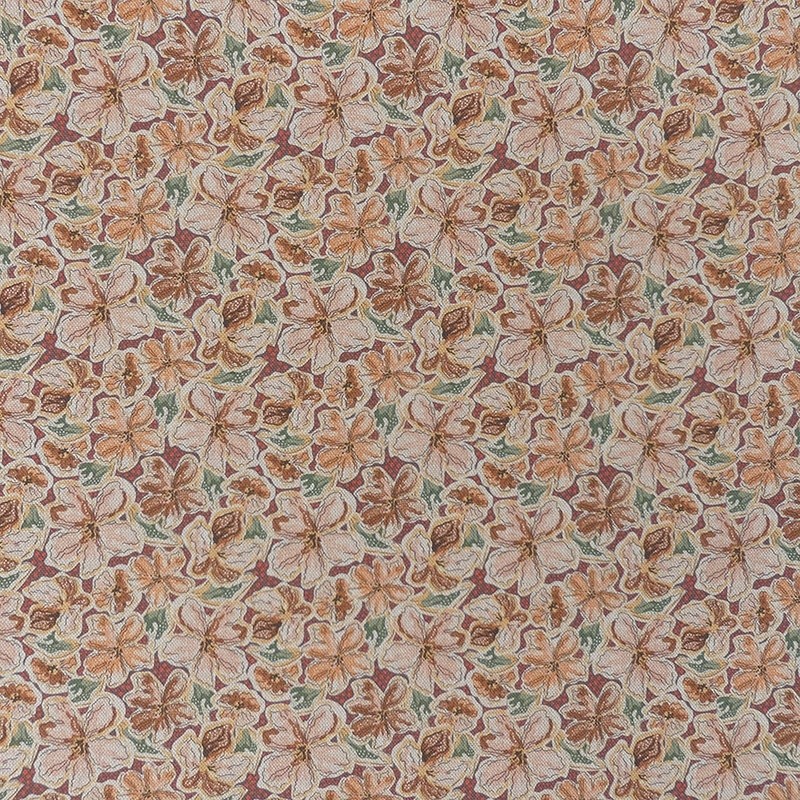 Coupon 3m Tissu Toile Euphoria Aspect Lin Fleurs