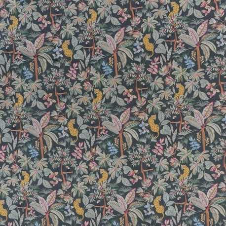 Coupon 3m Tissu Toile Euphoria Aspect Lin Jungle Vert