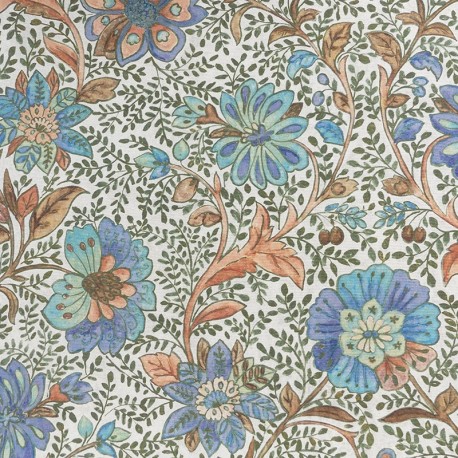 Coupon 3m Toile Coton Lin Sain Bleu 