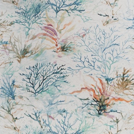 Coupon 3m Toile Coton Lin Llorqui Bleu 