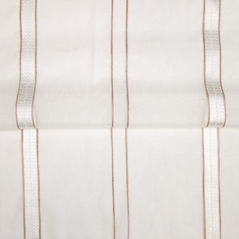 Coupon 3m Tissu Etamine Rayée Elegance Bronze