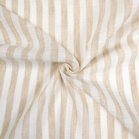Coupon 3m Tissu VEtamine Rayée Vasco Ocre 