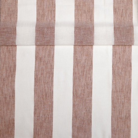 Coupon 3m Tissu Etamine Rayée Gamma Terracotta