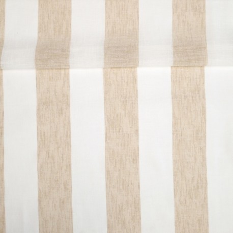 Coupon 3m Tissu Etamine Rayée Gamma Ocre 
