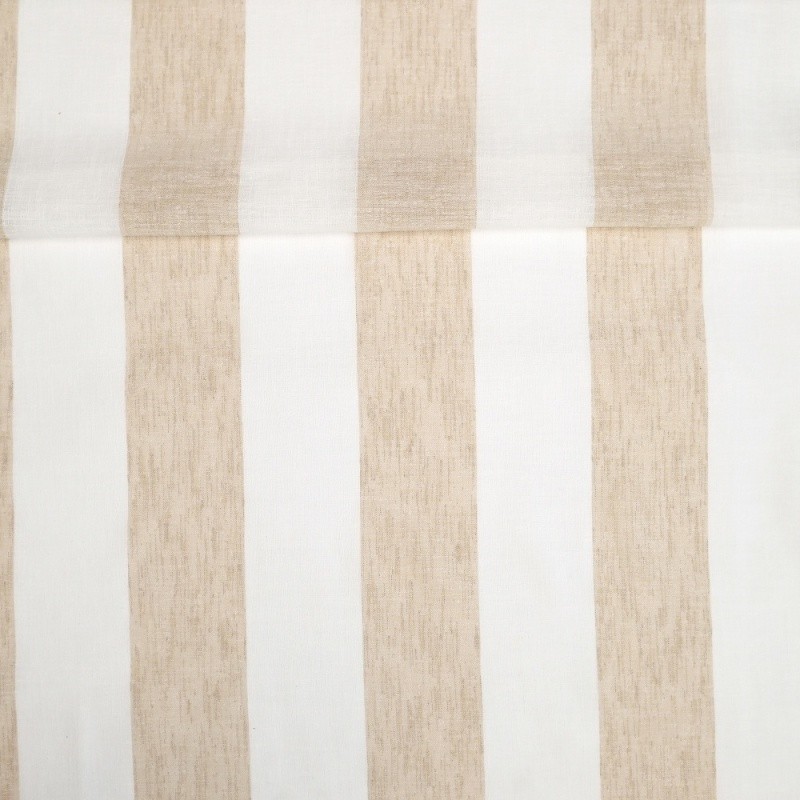 Coupon 3m Tissu Etamine Rayée Gamma Ocre 