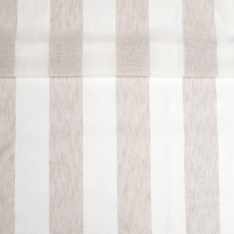 Coupon 3m Tissu Etamine Rayée Gamma Coloris Lin 