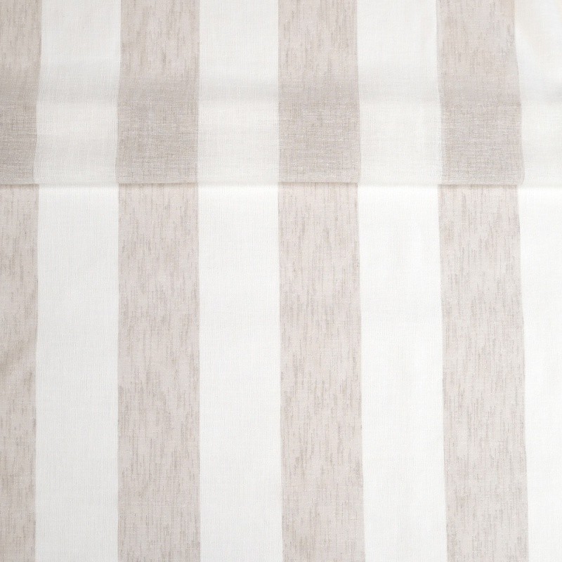 Coupon 3m Tissu Etamine Rayée Gamma Coloris Lin 