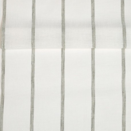 Coupon 3m Tissu Etamine Rayée Montego Kaki 