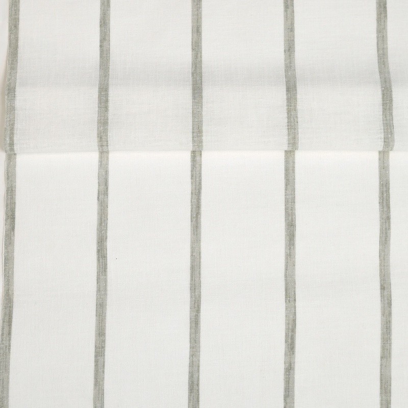 Coupon 3m Tissu Etamine Rayée Montego Kaki 