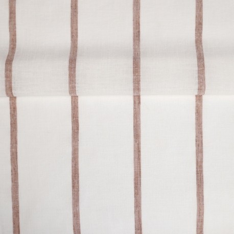 Coupon 3m Tissu Etamine Rayée Montego Terracotta