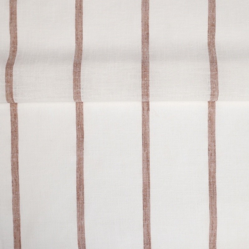 Coupon 3m Tissu Etamine Rayée Montego Terracotta