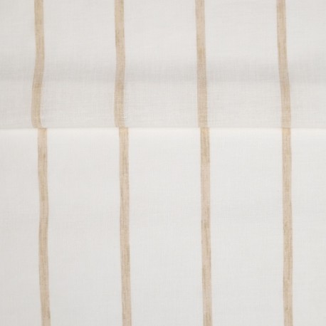 Coupon 3m Tissu Etamine Rayée Montego Ocre 