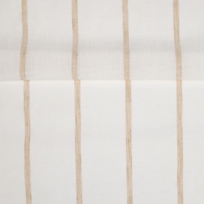 Coupon 3m Tissu Etamine Rayée Montego Ocre 