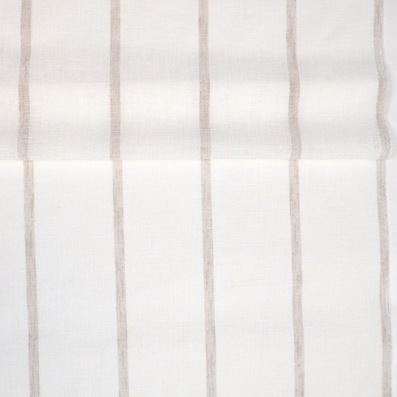 Coupon 3m Tissu Etamine Rayée Montego Coloris Lin 