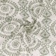 Coupon 3m Tissu Broderie Coton Fleurs Vert