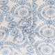 Coupon 3m Tissu Broderie Coton Fleurs Bleu