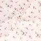 Coupon 3m Tissu Broderie Coton Fleurs Rose 