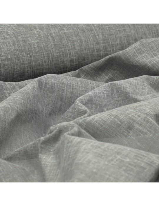 Tissu de voilage gris aspect lin 150 cm de largeur