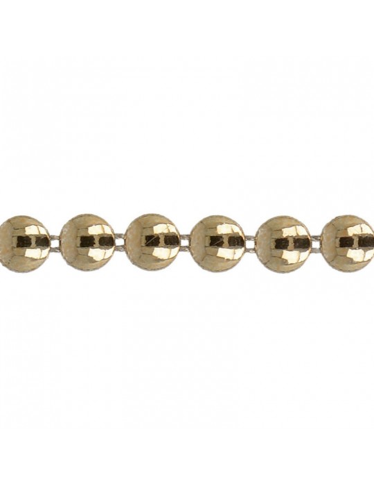 Galon perles rondes 10 mm  doré