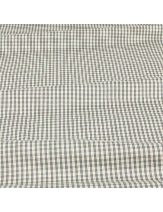 Tissu coton tissé teint carreaux gris