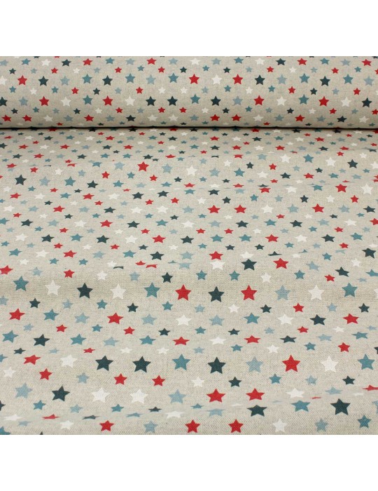Tissu coton/polyester multi étoiles gris
