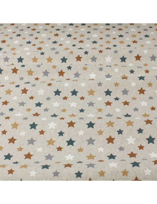 Tissu coton/polyester petites étoiles gris