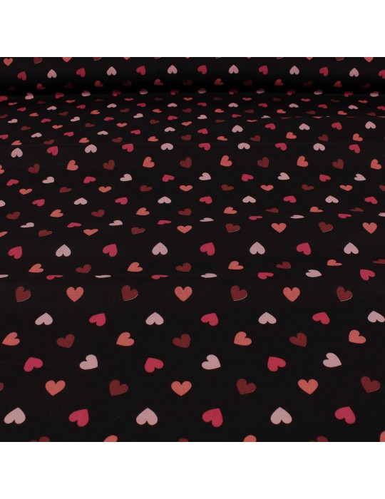 Tissu percale de coton valentine noir