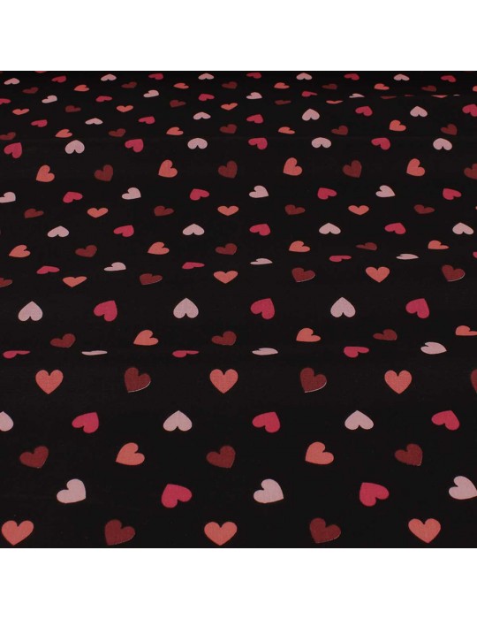Tissu percale de coton valentine noir