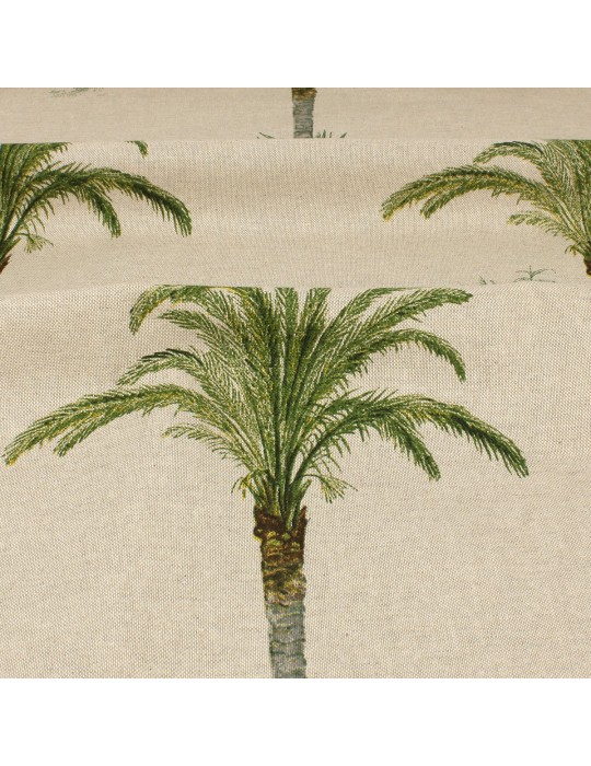 Tissu demi panama palmiers