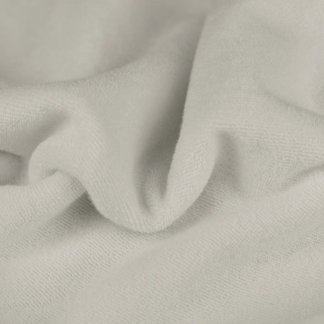 Coupon 3m Tissu Eponge Mini Bouclette Bio Ecru