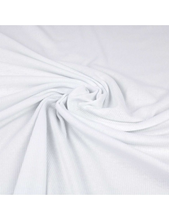 Tissu jersey fines côtes blanc