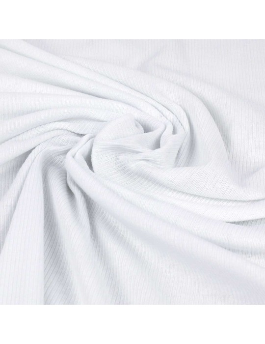 Tissu jersey fines côtes blanc