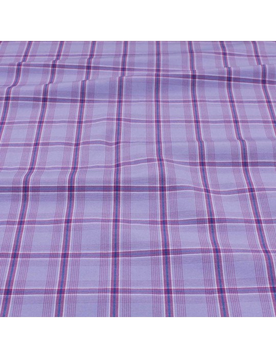 Tissu bengaline violet à carreaux