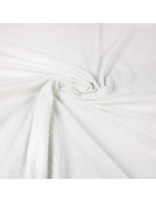 Tissu polyester plumetis blanc