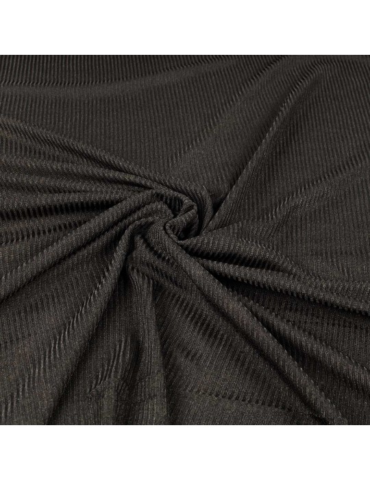 Tissu jersey côtelé transparent noir
