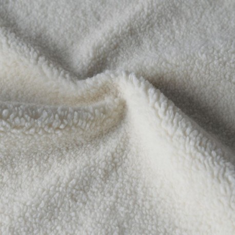 Coupon 3m Tissu Effet Laine Sheep  Ecru 