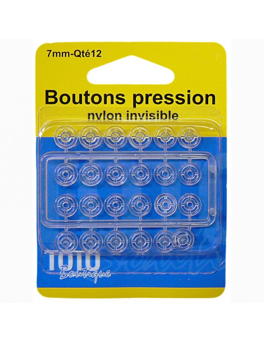 Boutons pression nylon invisible 7 mm