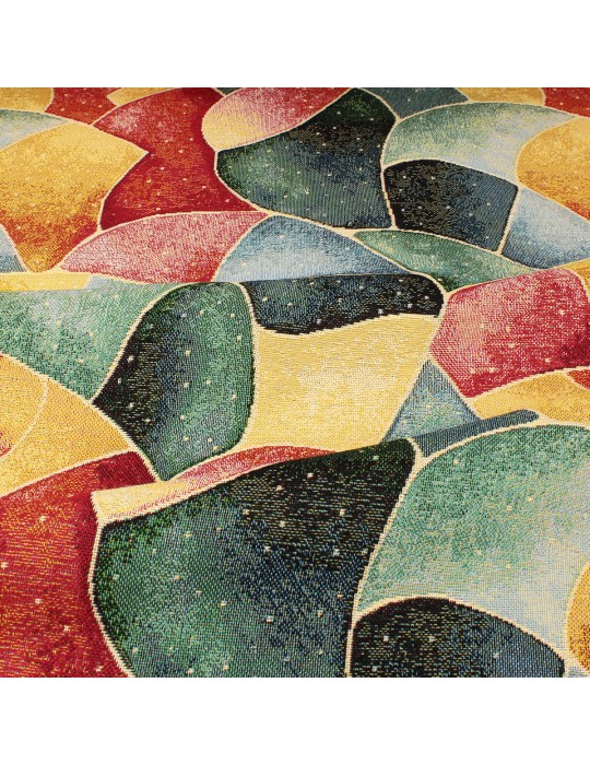 Tissu jacquard abstrait multicolore