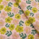 Coupon 3m Tissu Cretonne Imprimé  Fleurs Pop Rose 